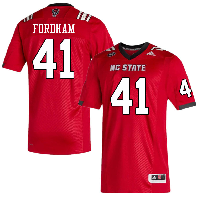Men #41 Caden Fordham NC State Wolfpack College Football Jerseys Sale-Red